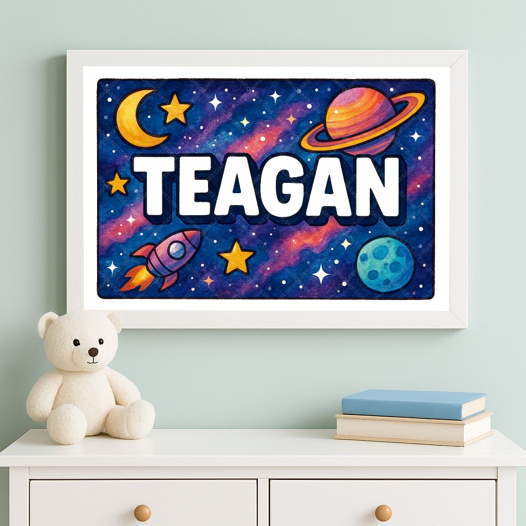 Personalized space name art for Teagan