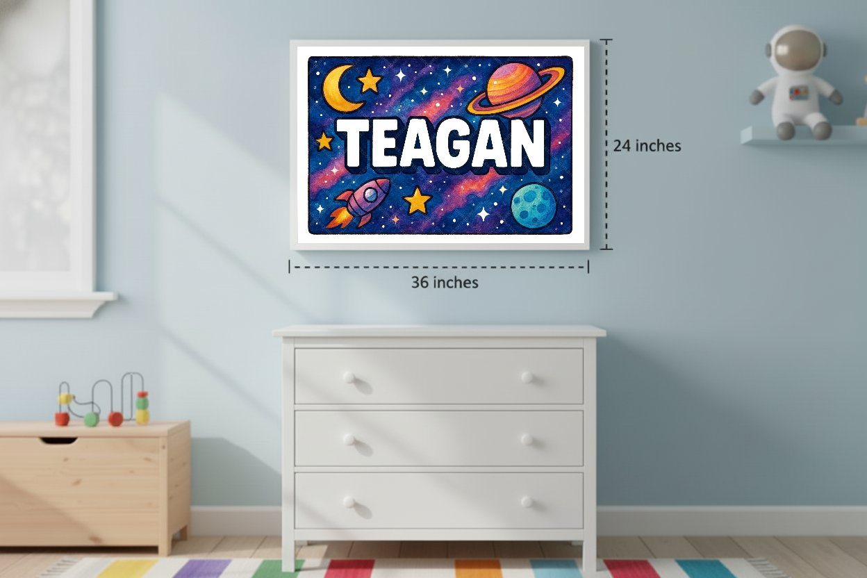 Personalized space name art for Teagan
