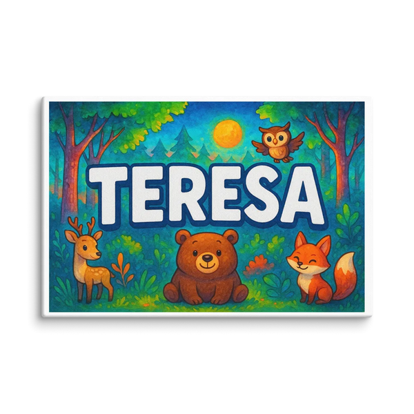Teresa Name Art - Forest Friends Personalized Wall Art