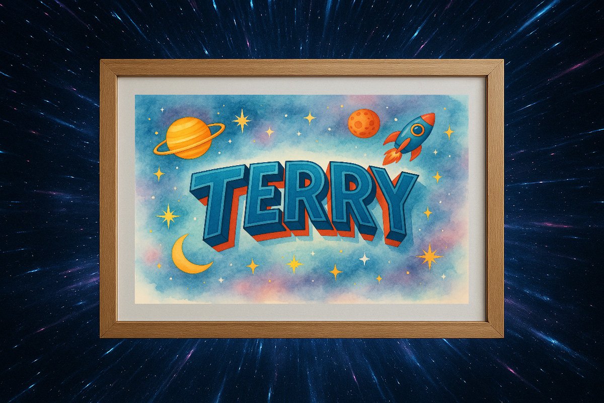 Terry Personalized Outer Space Art 2407