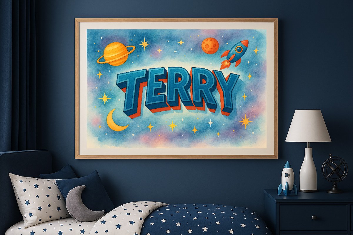 Terry Personalized Outer Space Art 2407