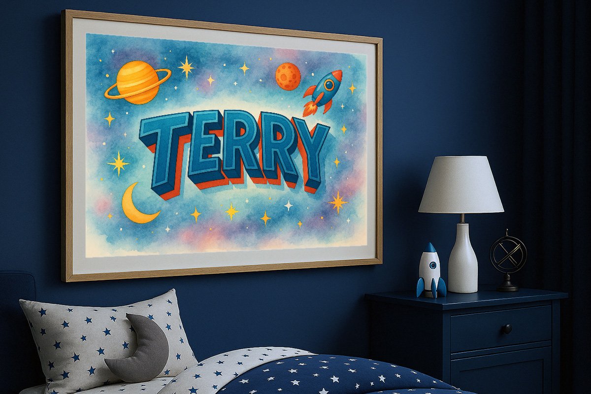 Terry Personalized Outer Space Art 2407