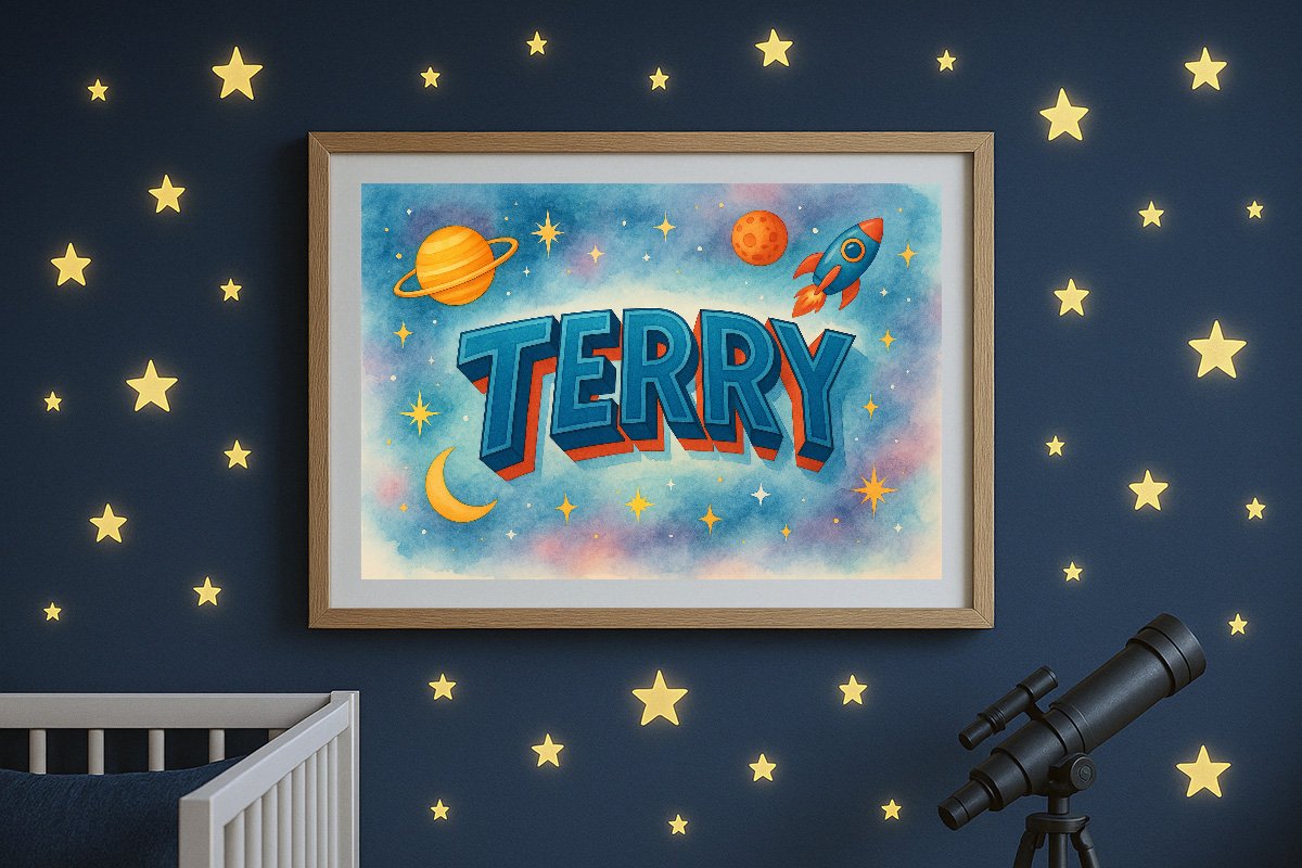 Terry Personalized Outer Space Art 2407