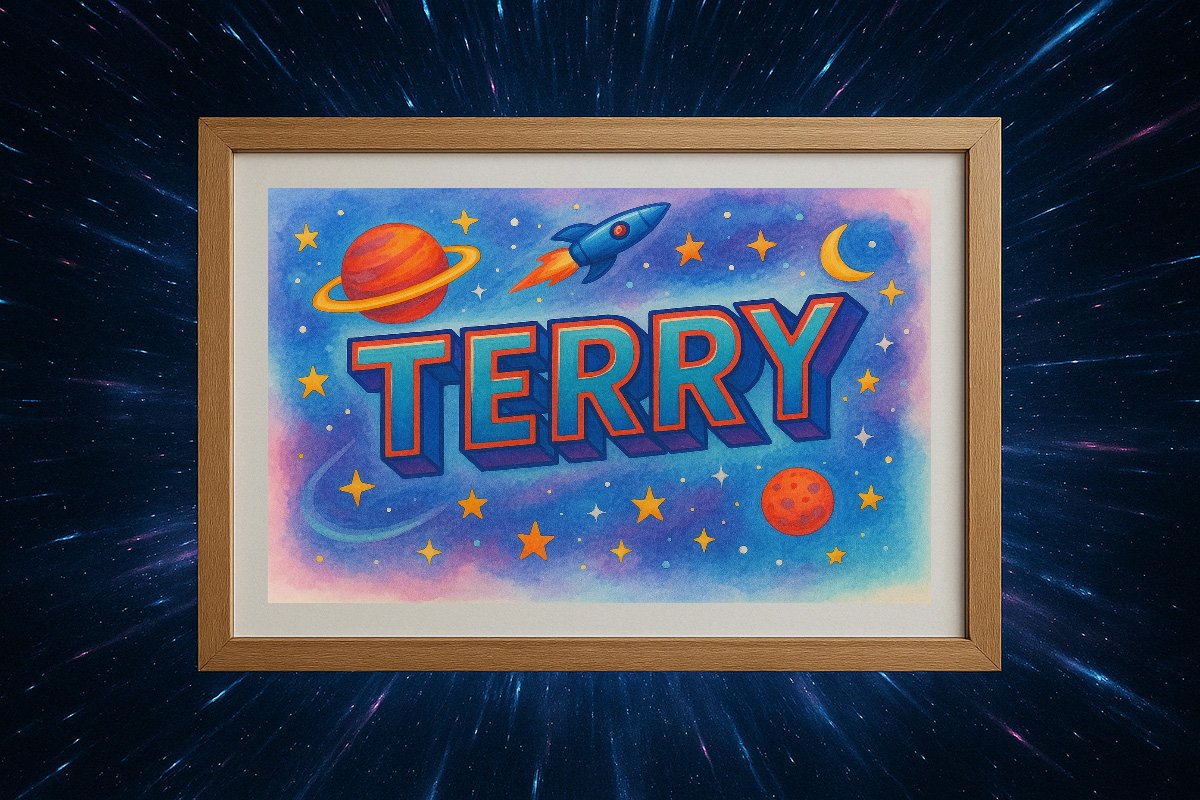 Terry Personalized Outer Space Art 2408