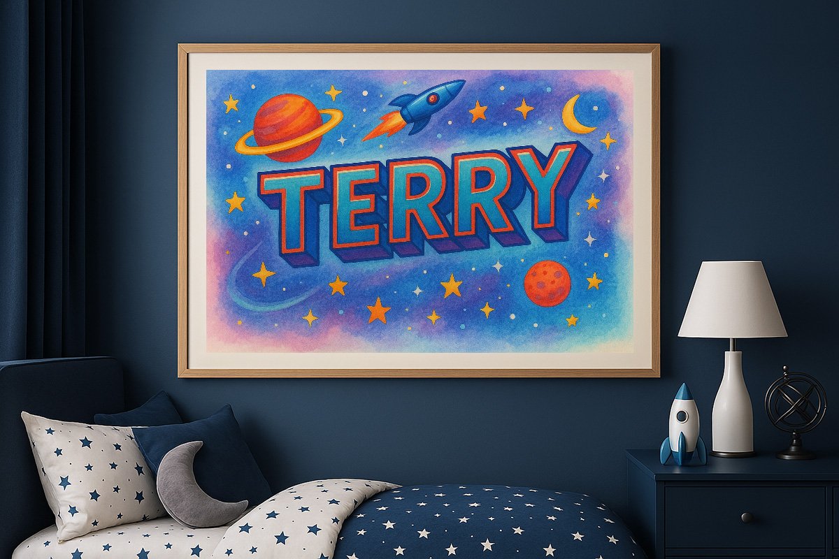 Terry Personalized Outer Space Art 2408
