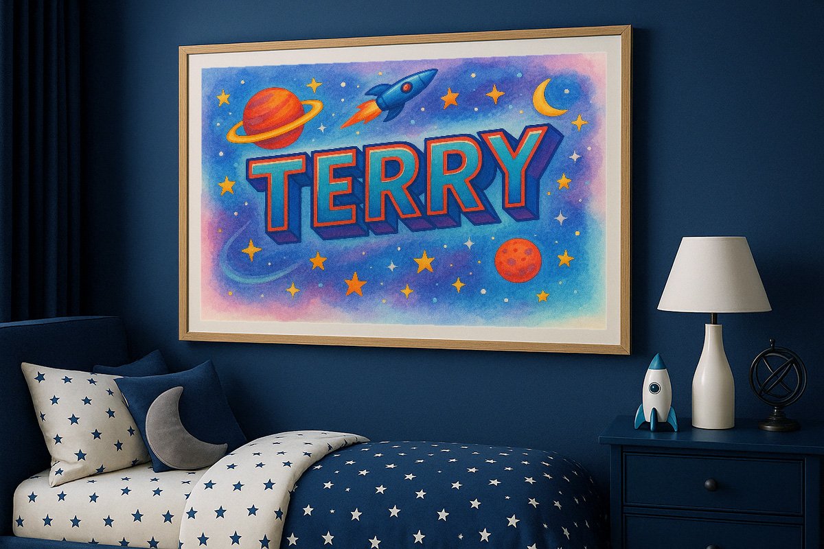 Terry Personalized Outer Space Art 2408
