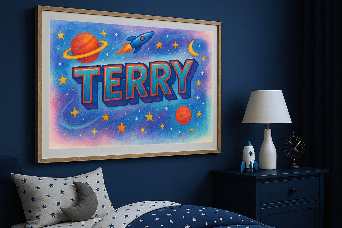 Terry Personalized Outer Space Art 2408