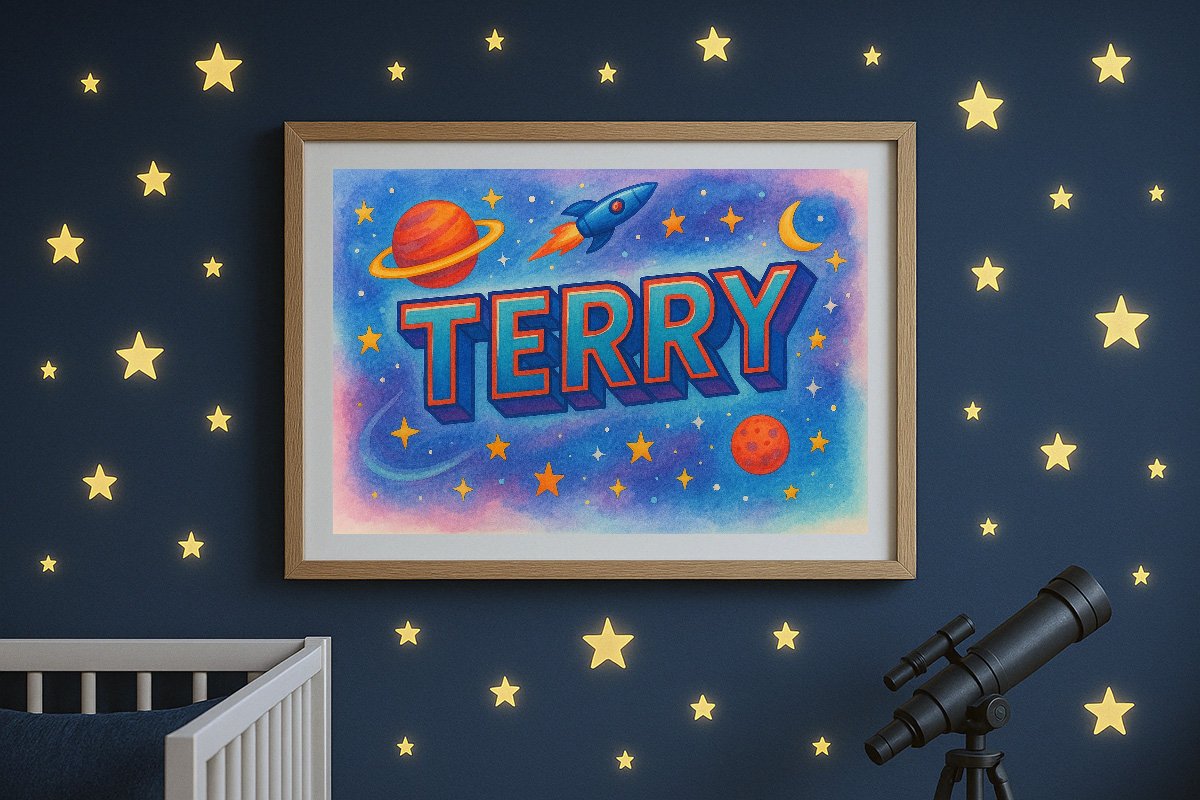 Terry Personalized Outer Space Art 2408