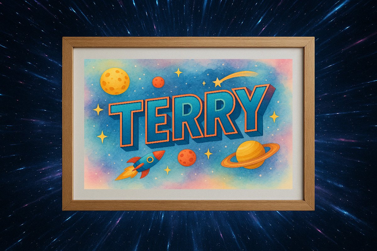 Terry Personalized Outer Space Art 2409