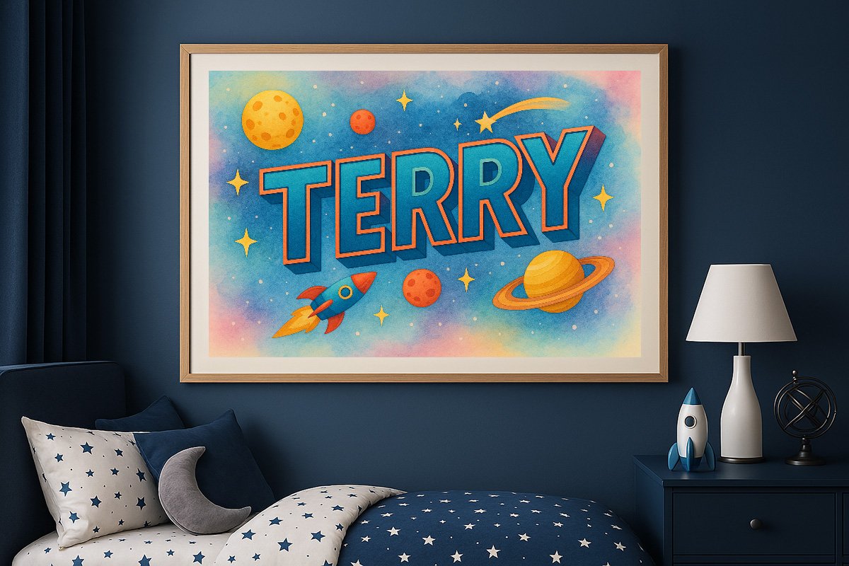 Terry Personalized Outer Space Art 2409