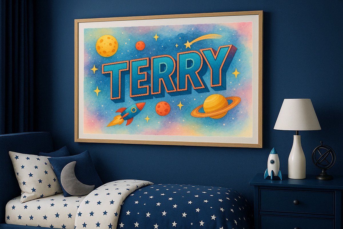 Terry Personalized Outer Space Art 2409