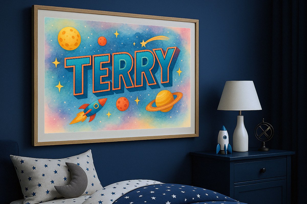 Terry Personalized Outer Space Art 2409