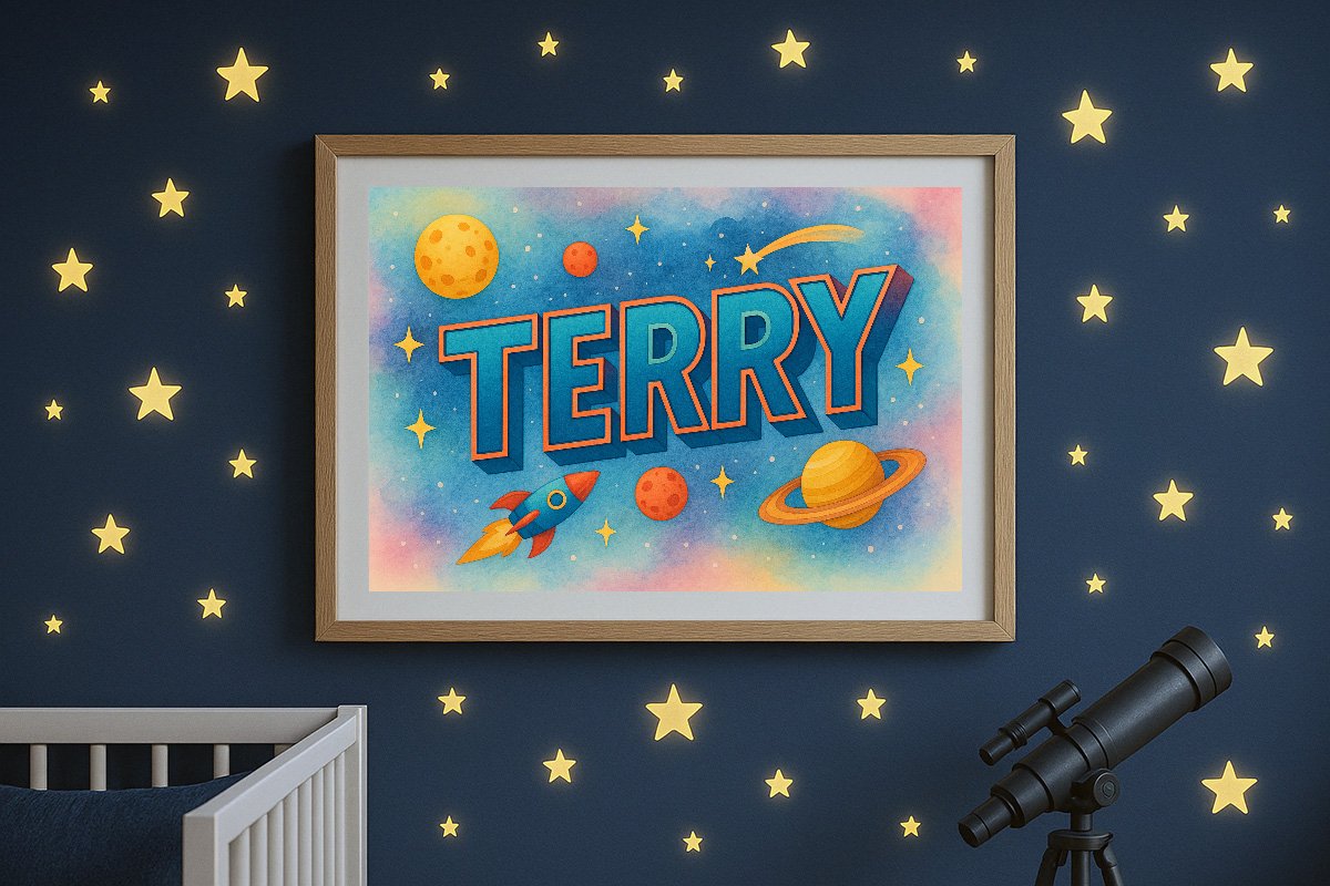 Terry Personalized Outer Space Art 2409