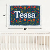 Tessa Name Art - Floral Farmhouse personalized wall print for kids