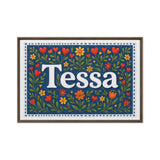 Tessa Name Art - Floral Farmhouse personalized wall print for kids