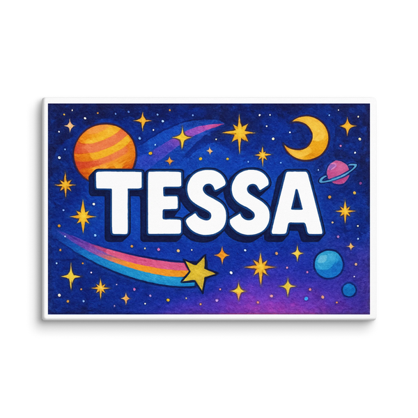 Tessa Name Art - Space Explorers Personalized Wall Art