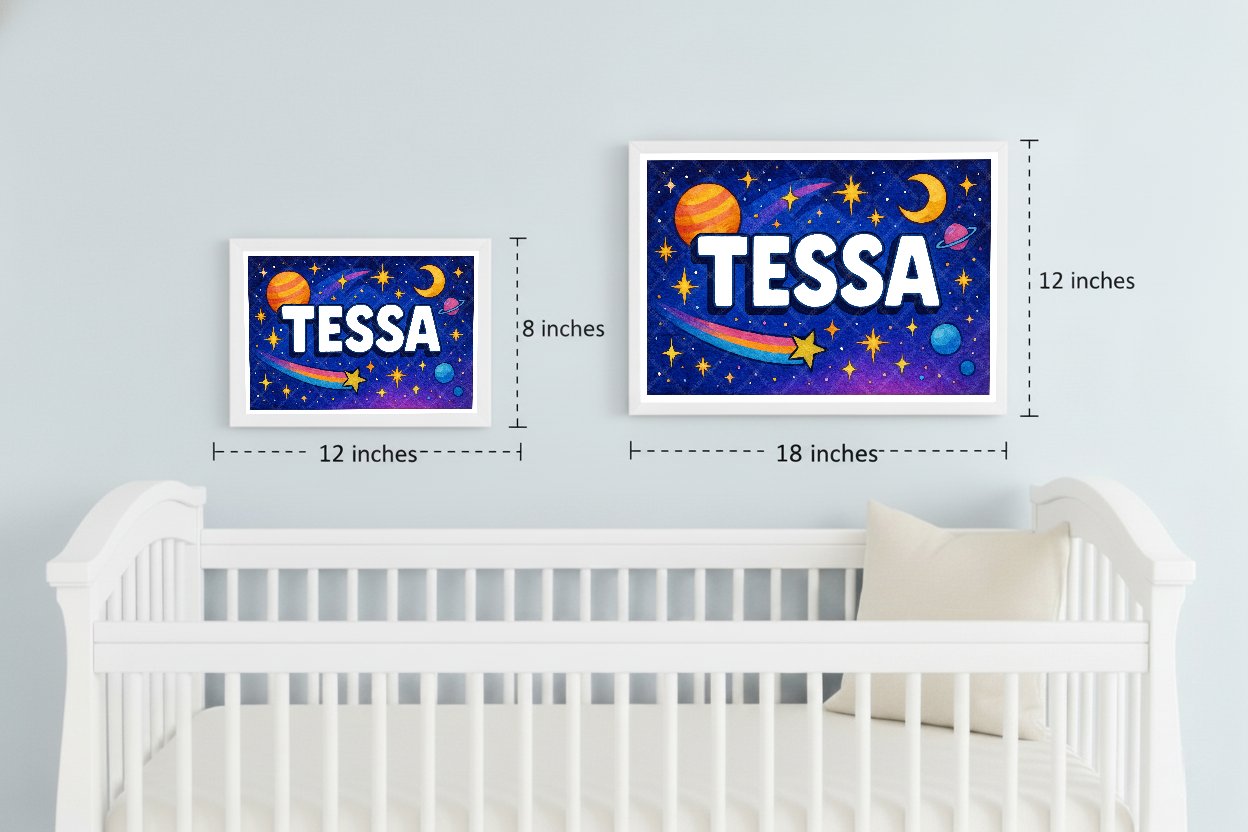 Personalized space name art for Tessa