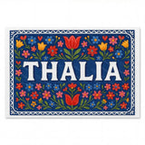 Thalia Name Art - Floral Farmhouse personalized wall print for kids