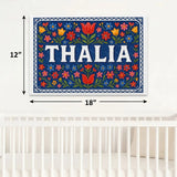 Thalia Name Art - Floral Farmhouse personalized wall print for kids