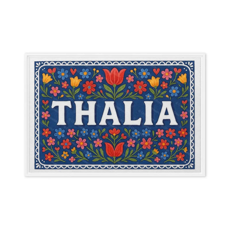 Thalia Name Art - Floral Farmhouse personalized wall print for kids