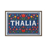 Thalia Name Art - Floral Farmhouse personalized wall print for kids