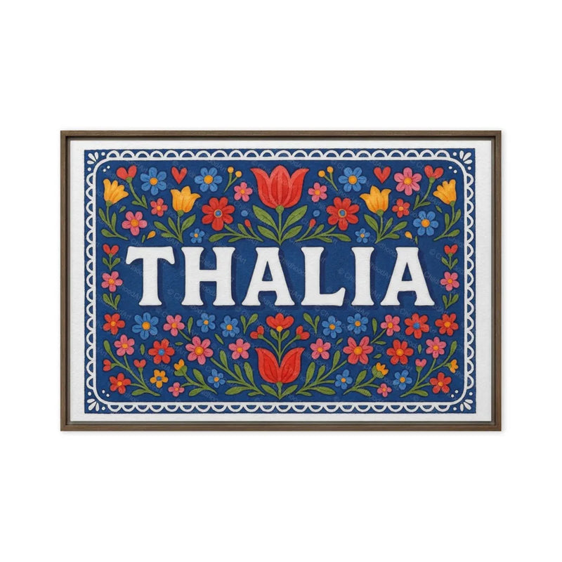 Thalia Name Art - Floral Farmhouse personalized wall print for kids