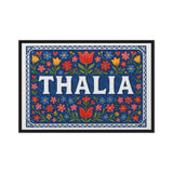 Thalia Name Art - Floral Farmhouse personalized wall print for kids