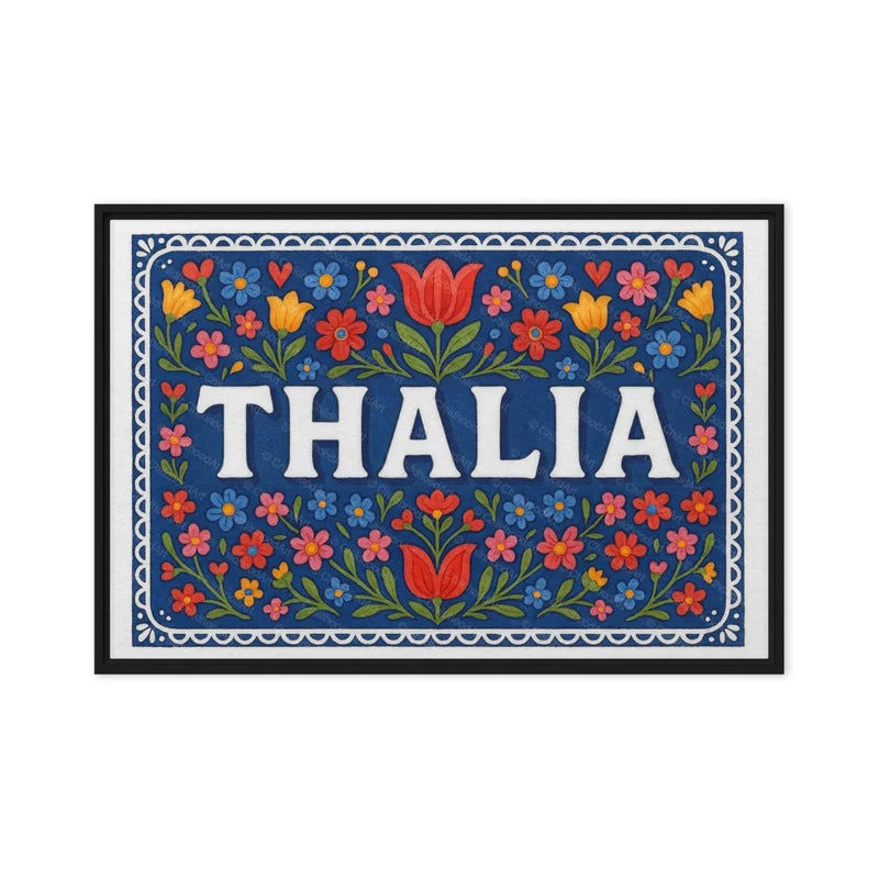 Thalia Name Art - Floral Farmhouse personalized wall print for kids