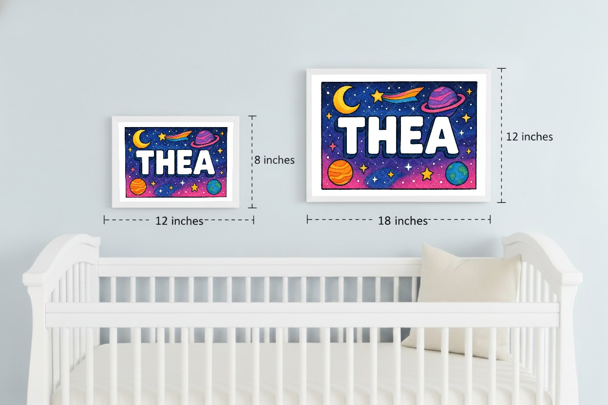 Personalized space name art for Thea