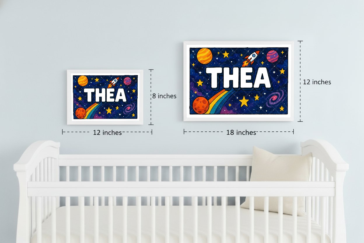 Personalized space name art for Thea
