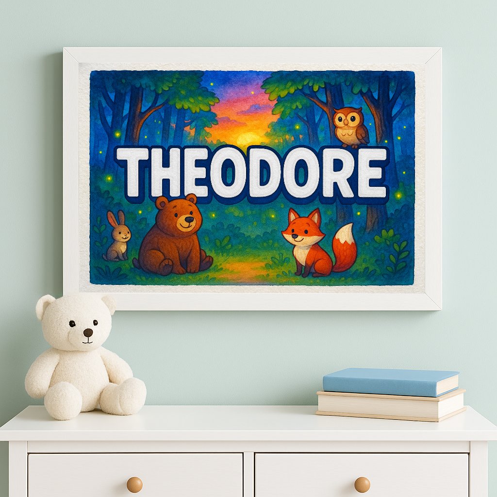 Personalized name art for Theodore