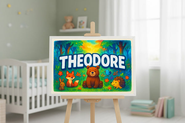 Theodore’s Personalized Forest Friends Art