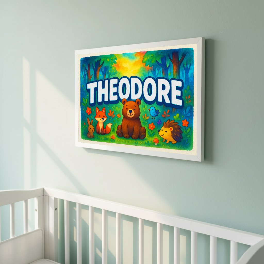 Personalized name art for Theodore
