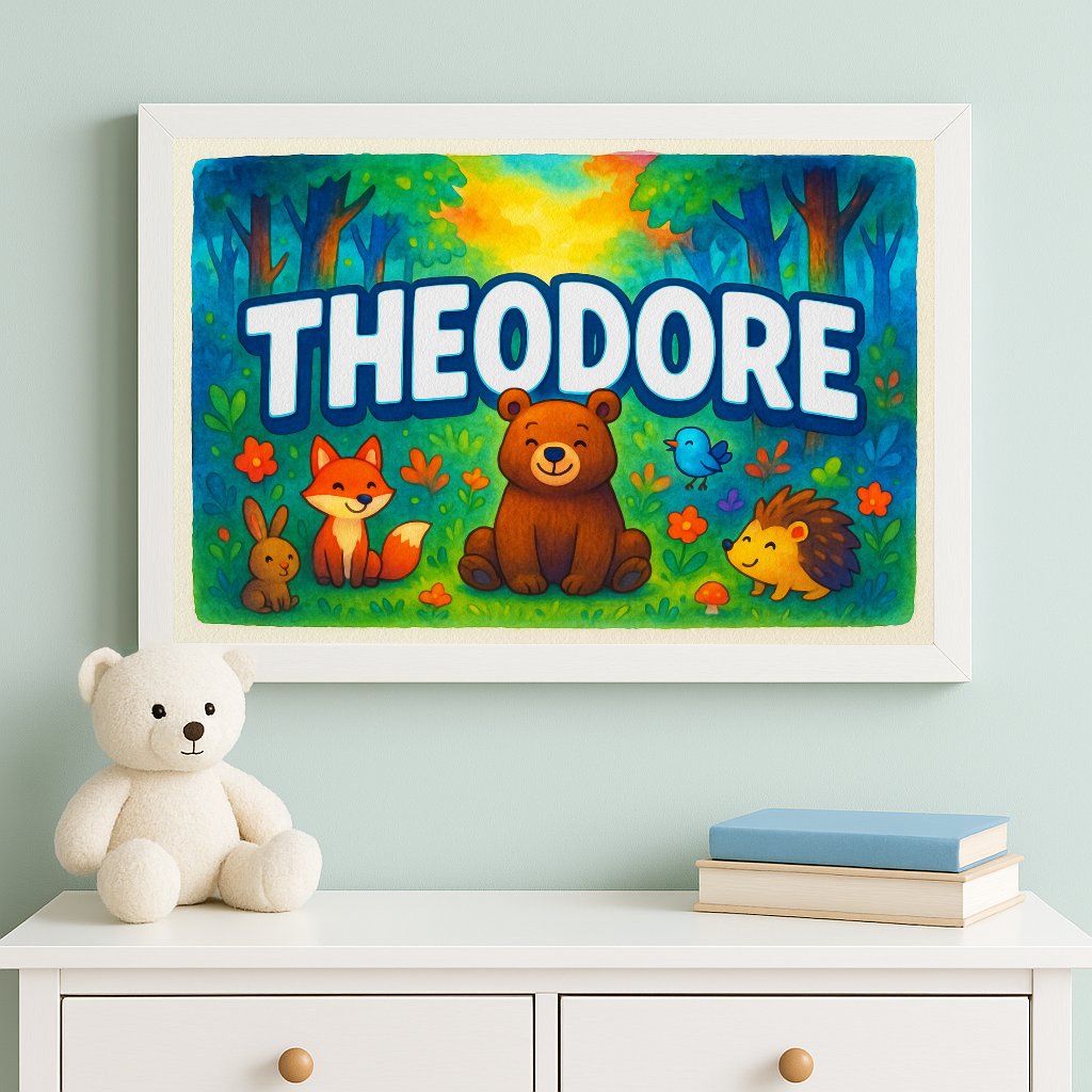 Personalized name art for Theodore