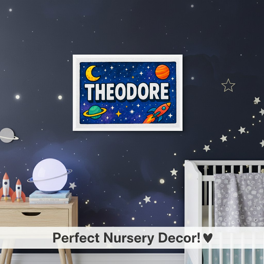Personalized name art for Theodore