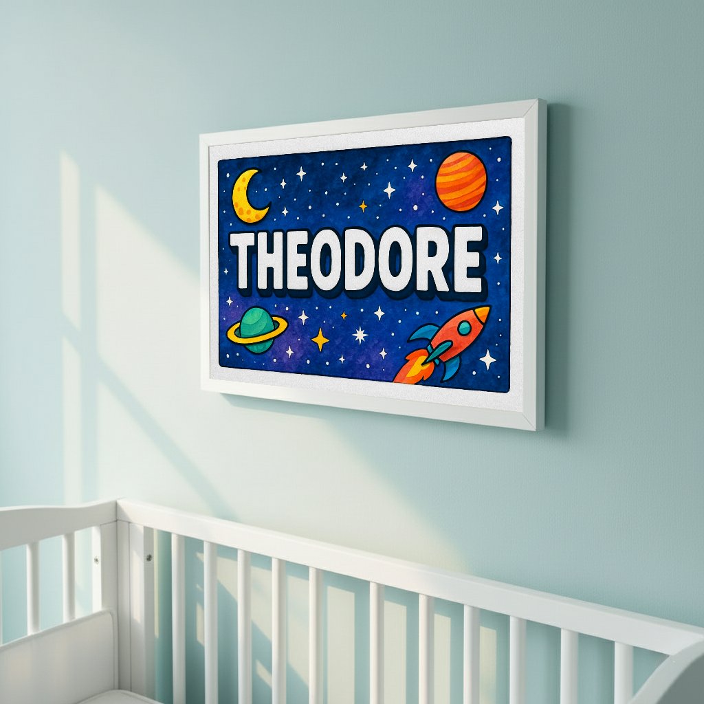 Personalized name art for Theodore