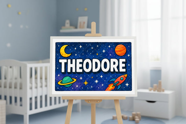 "Theodore" Amongst the Stars Personalized Space Artwork