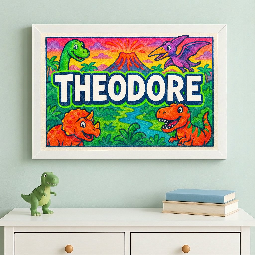 Personalized name art for Theodore