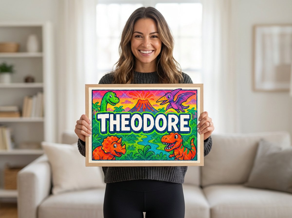 Personalized name art for Theodore