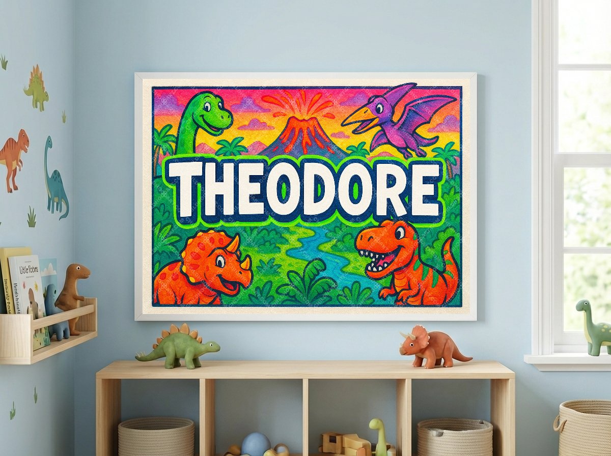 Personalized name art for Theodore