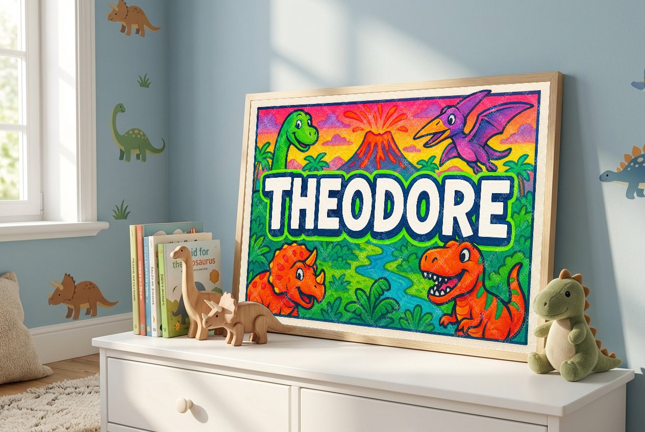 Personalized name art for Theodore