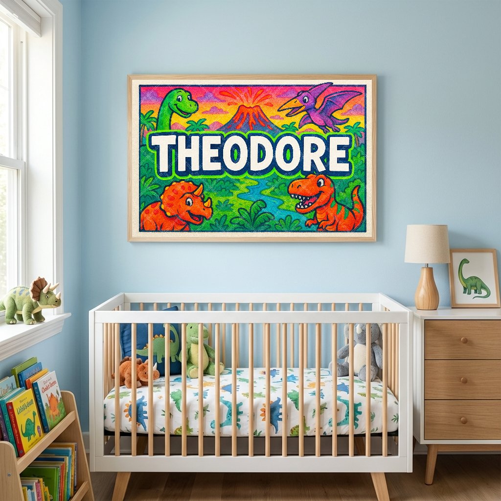 Personalized name art for Theodore