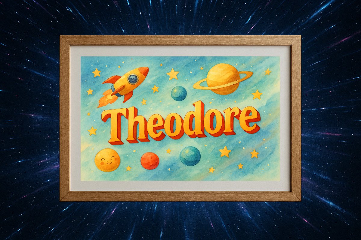Theodore Personalized Outer Space Art 28