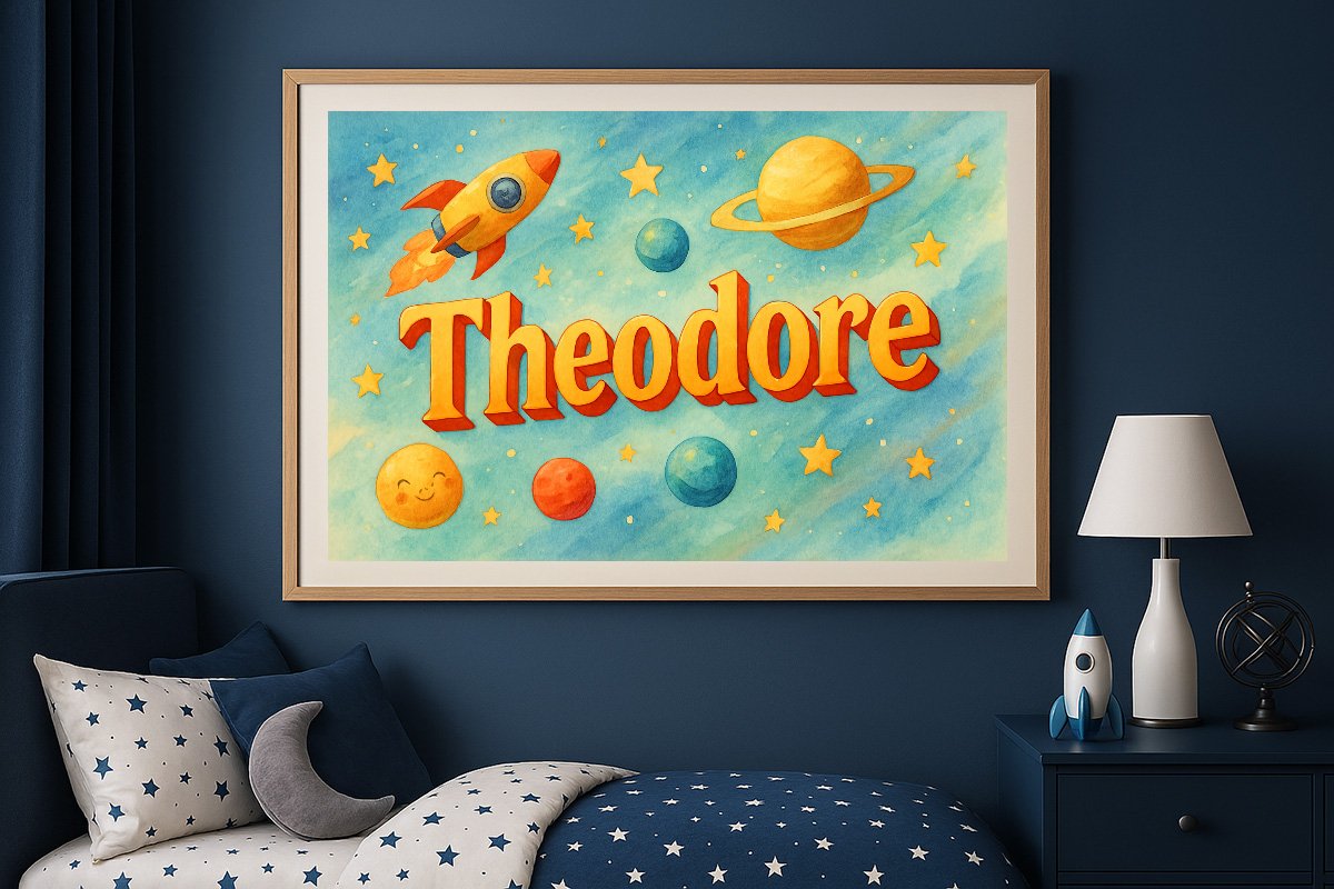 Theodore Personalized Outer Space Art 28