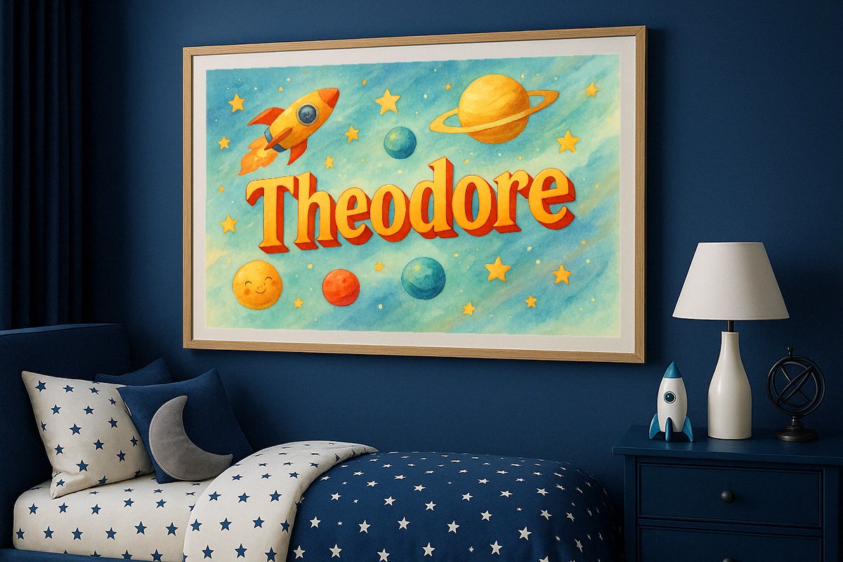Theodore Personalized Outer Space Art 28