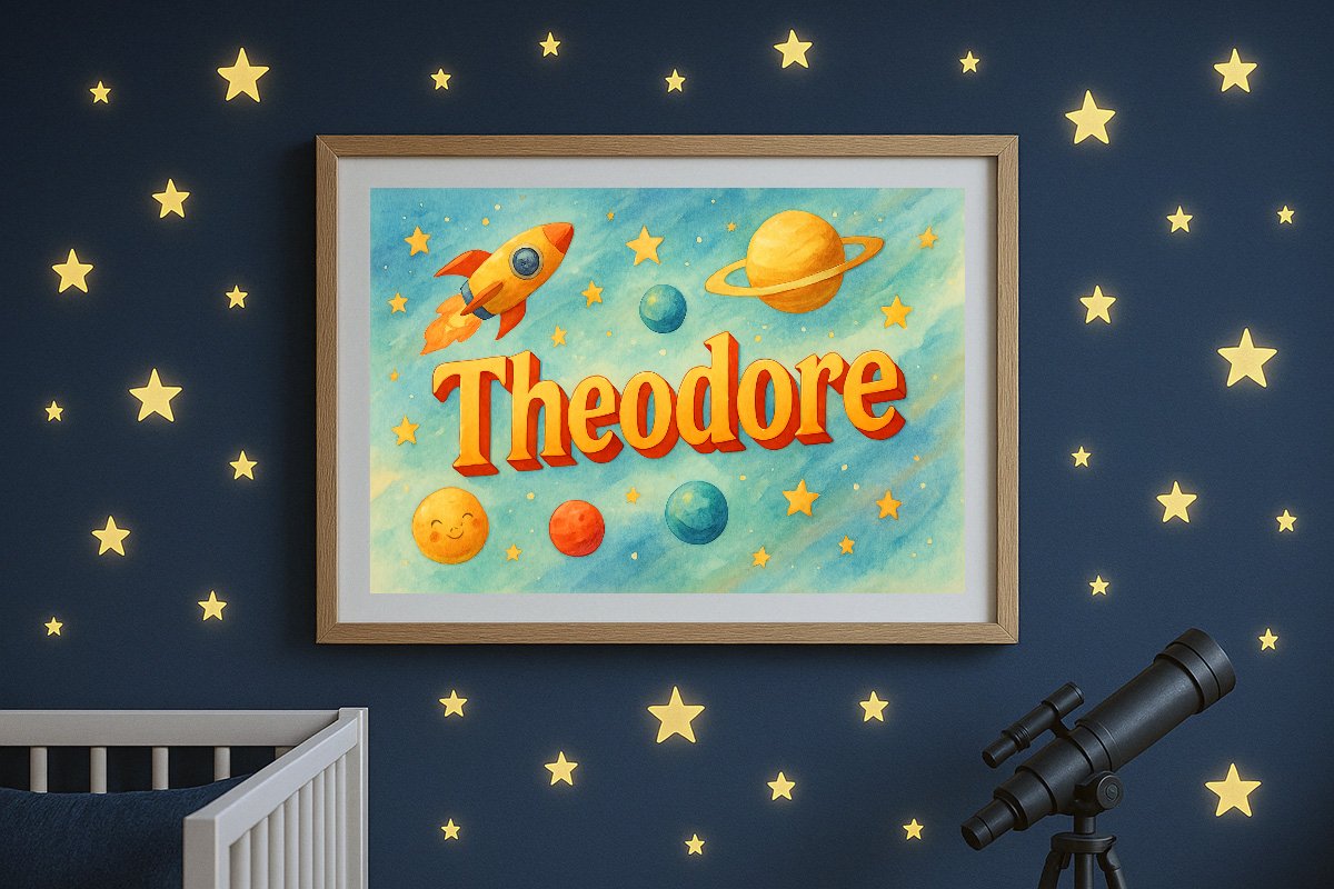 Theodore Personalized Outer Space Art 28
