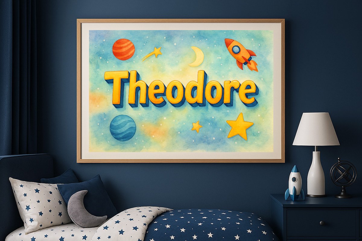 Theodore Personalized Outer Space Art 29