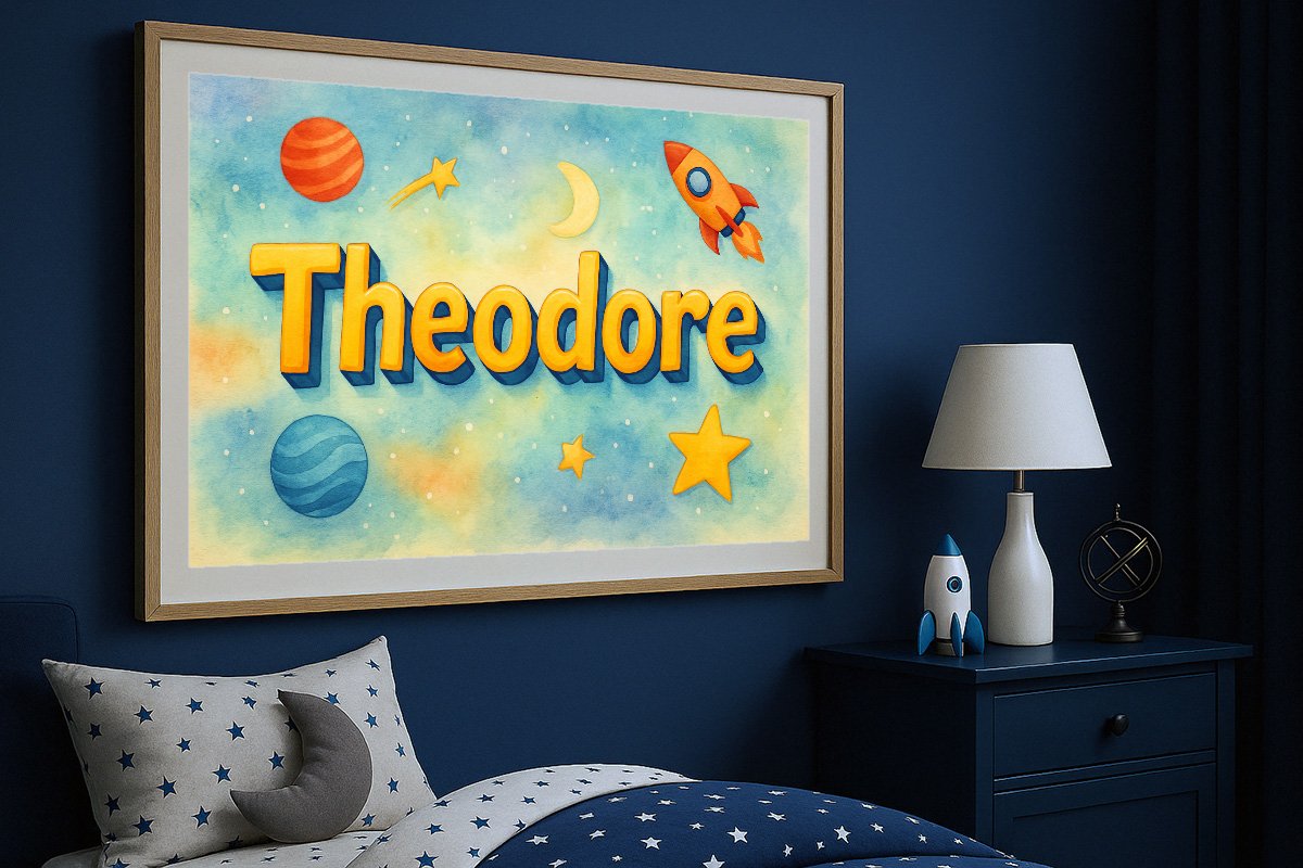 Theodore Personalized Outer Space Art 29