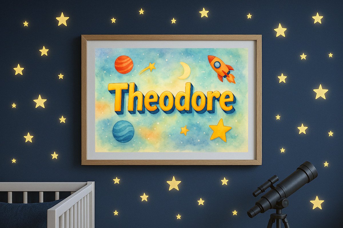 Theodore Personalized Outer Space Art 29