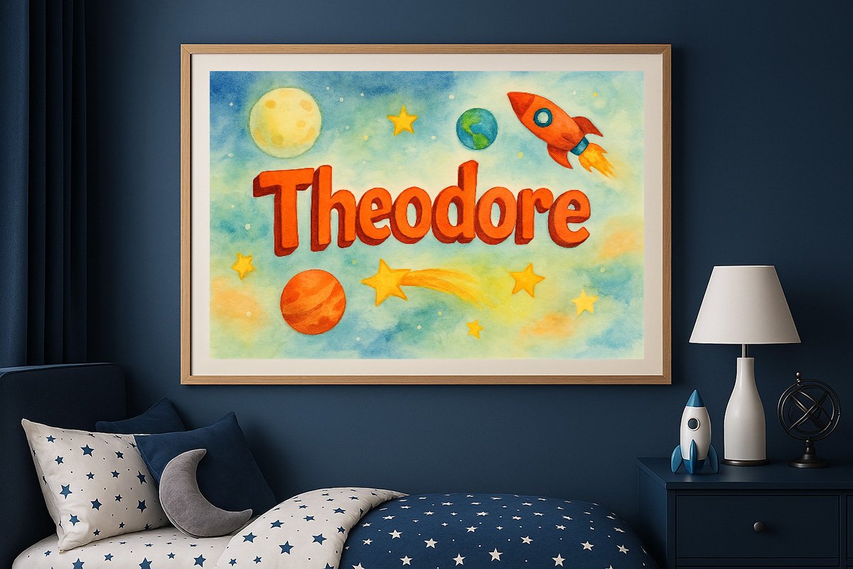 Theodore Personalized Outer Space Art 30